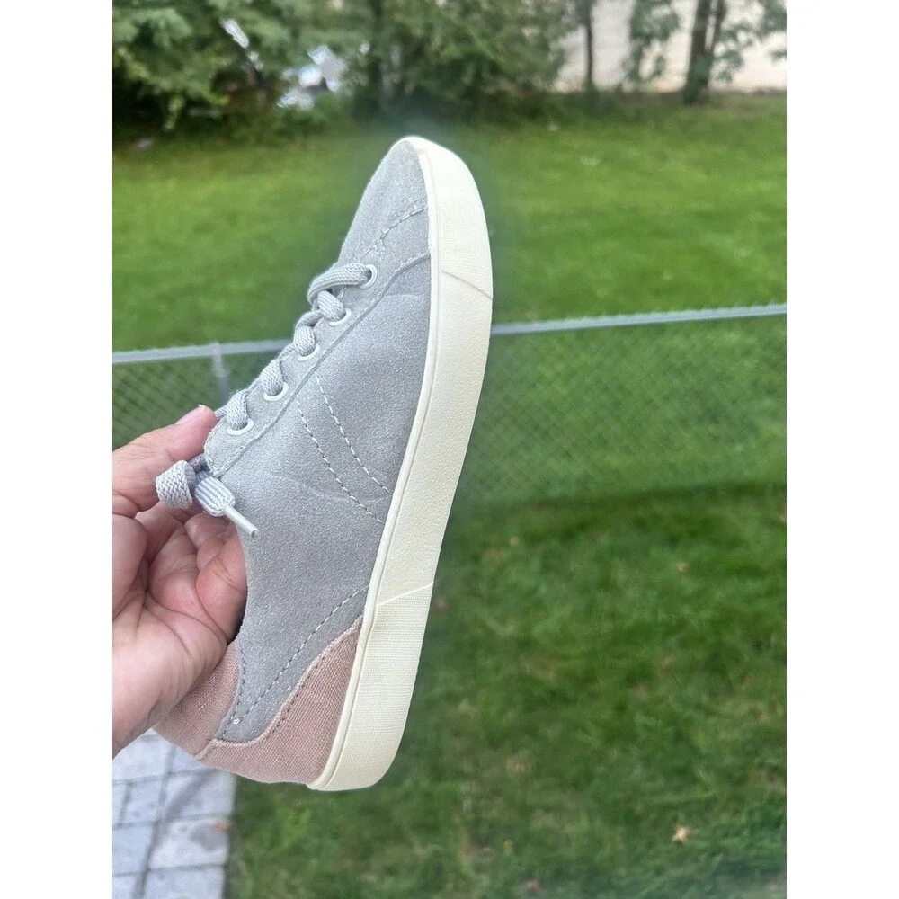 Naturalizer Morrison Men’s 7M Gray Pink Lace Up Round Toe Leather Sneakers EU 37